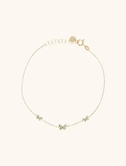 9 Karaat Armband Drie Vlinders