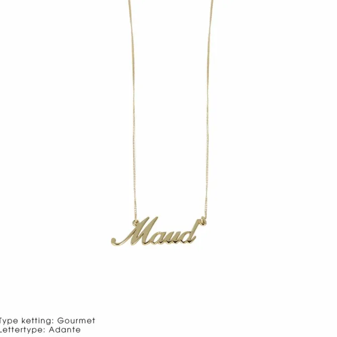 9 Karaat Vintage Naam Ketting 8 - 10 Letters