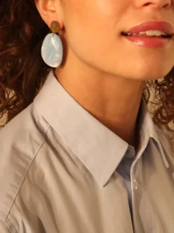 Azuur Oorbellen Little Sara Asymmetrisch Ovaal S
