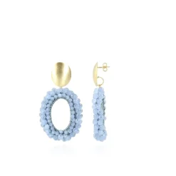 Baby Blauwe Oorbellen Ilvy Open Oval Double M