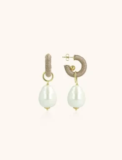 Beige Oorbellen Apollo Creool Xs Parel