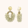 Beige Oorbellen Clip Yara Glassberry Ovaal M Double Stones