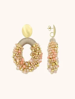 Beige Oorbellen Opheilia Combi Ovaal L