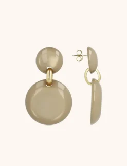 Beige Oorbellen Xenia Rond M