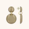 Beige Oorbellen Xenia Rond L