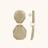 Beige Oorbellen Zora Dubbel Rock M