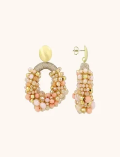 Beige Tangerine Oorbellen Opheilia Combi Ovaal M