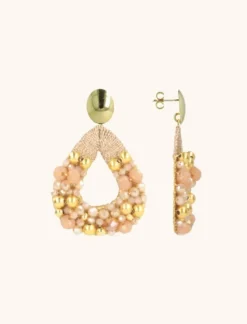 Beige Tangerine Oorbellen Claar Combi Druppel S