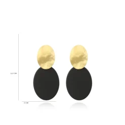 Black Opal Oorbellen Celia Ovaal S