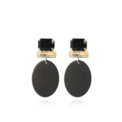 Black Opal Oorbellen Sirius Strass Rectangle