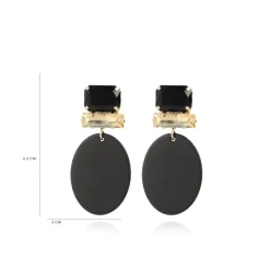 Black Opal Oorbellen Sirius Strass Rectangle