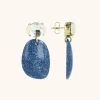 Blauwe Glitter Oorbellen Little Sara Asymetrisch Crystal Ovaal S