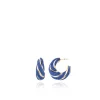 Blauwe Glitter Oorbellen Twist Creole S