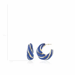 Blauwe Glitter Oorbellen Twist Creole S
