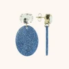 Blauwe Glitter Oorbellen Celia Crystal Ovaal S