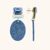 Blauwe Glitter Oorbellen Sirius Ovaal S