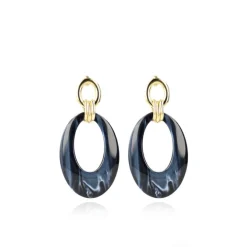 Blauwe Oorbel Nemea Open Oval L