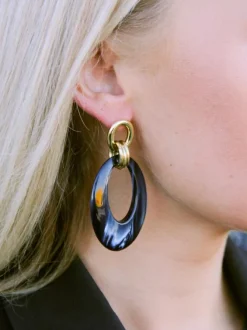 Blauwe Oorbel Nemea Open Oval L