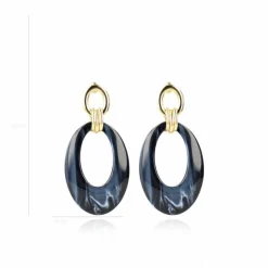 Blauwe Oorbel Nemea Open Oval L