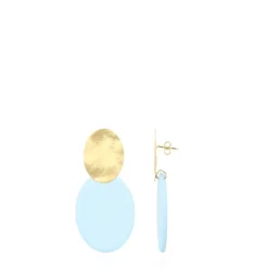 Blauwe Oorbellen Celia Oval S Opal