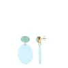 Blauwe Oorbellen Celia Oval S Opal Strass Pacific