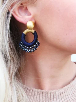 Blauwe Oorbellen Elara Drops Combi S