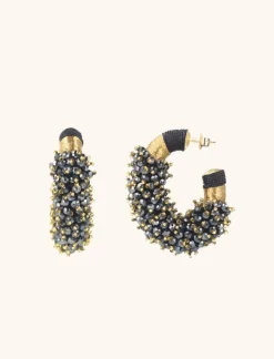 Blauwe Oorbellen Luna Oval Double Stones