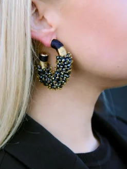 Blauwe Oorbellen Luna Oval Double Stones