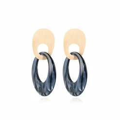 Blauwe Oorbellen Nemea Teardrop L Brushed