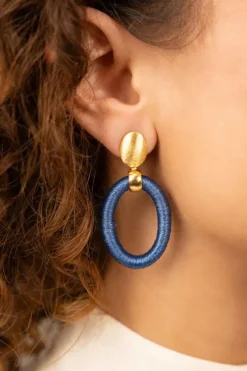Blauwe Oorbellen Ovaal S Faye