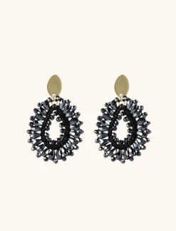 Blauwe Oorbellen Robin Silk Drop Crystal S Metallic