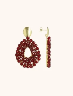 Bordeaux Oorbellen Babs Open Drop S