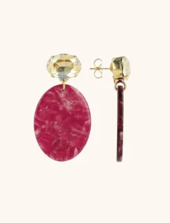 Bordeaux Oorbellen Celia Ovaal S