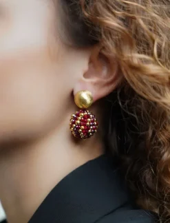 Bordeaux Oorbellen Lexi Globe L