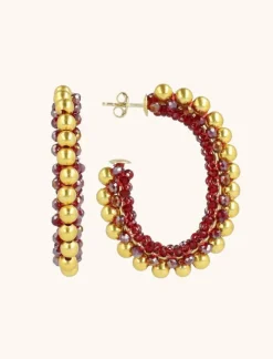 Bordeaux Oorbellen Loe Creool Deluxe L