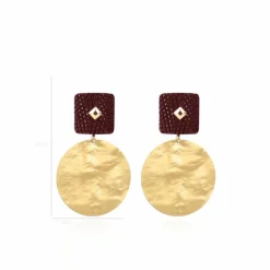 Bordeaux Oorbellen Olivia Resin Rectangle Closed Hammerd Snake