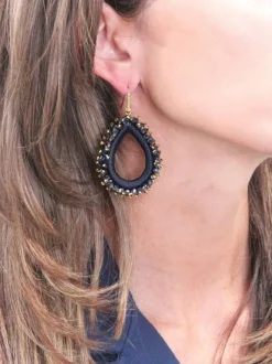Carina Blauwe Oorbellen Urchin Drop L