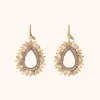 Carina Champagne Oorbellen Silk Urchin Druppel M
