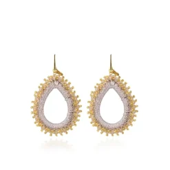 Carina Champagne Oorbellen Urchin Drop L