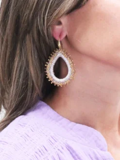 Carina Champagne Oorbellen Urchin Drop L