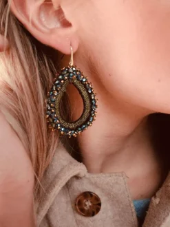 Carina Groene Oorbellen Urchin Drop L
