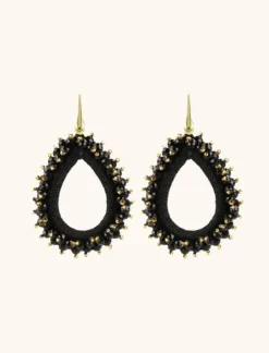 Carina Zwarte Oorbellen Urchin Drop L