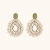 Champagne Oorbellen Alice Silk Drop Crystal Double