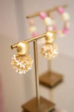 Champagne Oorbellen Daisy Globe M Flower