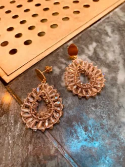 Champagne Oorbellen Robin Silk Drop Crystal S