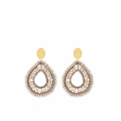 Charlotte Silk Crystal Druppel Champagne Oorbellen