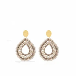 Charlotte Silk Crystal Druppel Champagne Oorbellen