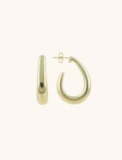 Classic Goudkleurige Oorbellen Ovaal Teardrop Creole Deluxe S
