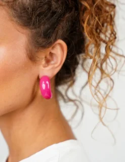 Classic Oorbellen Charlie Creool Fuchsia
