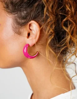 Classic Oorbellen Charlie Creool Fuchsia